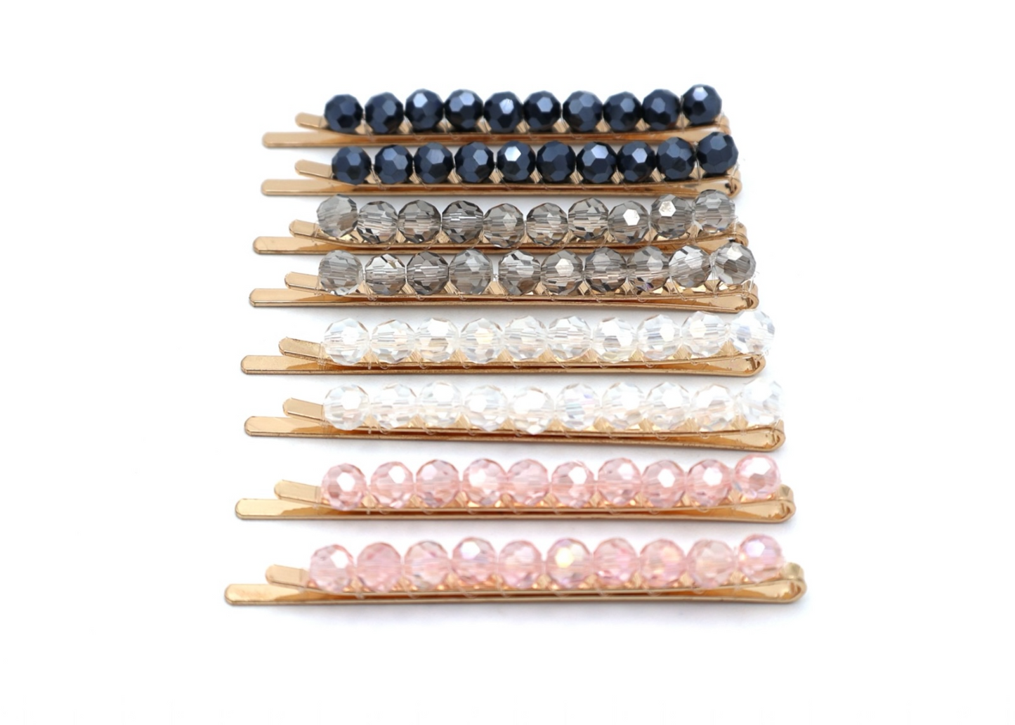 Aria - 2-Pak Gold Plated Hairpin with Small A/B finish Acrylic beads asst Colors