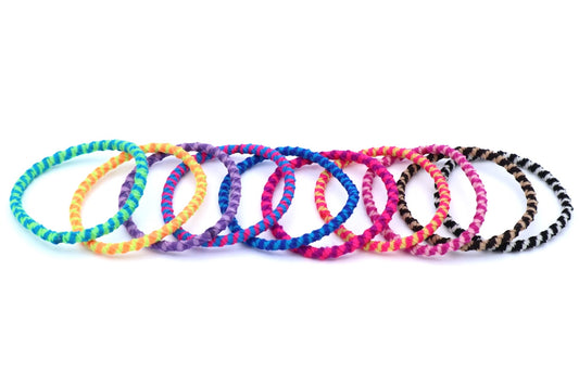 Justine - 10-Pak Double-Color Hair Elastics, Asst Colors