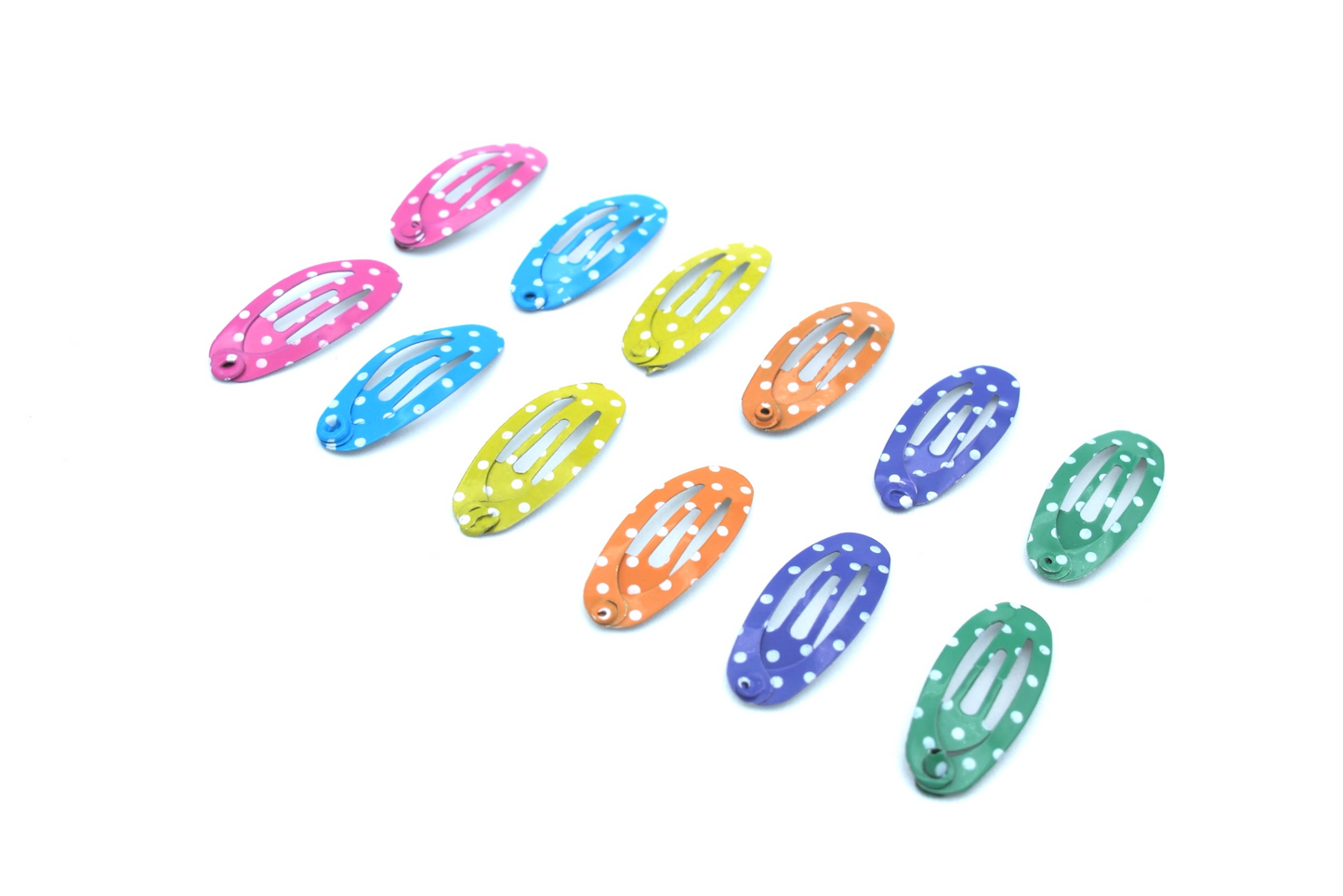 Irie - Lot de 12 mini-clips à pression pour enfants de 2,2 cm, formes ovales, styles imprimés assortis