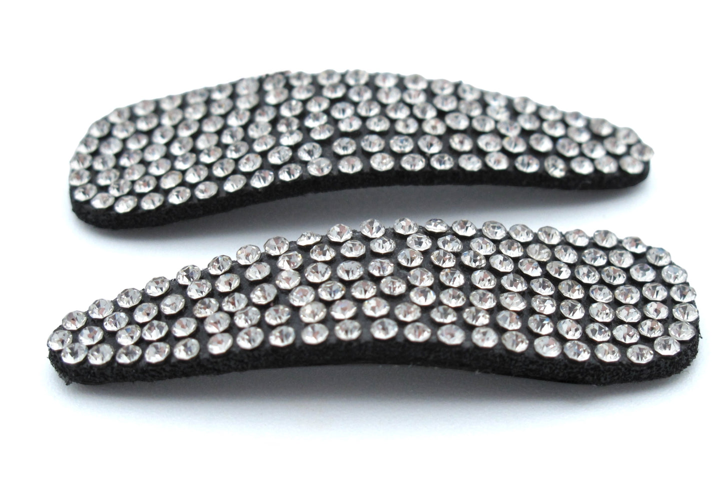 Brooke - Lot de 2 clips à pression en strass de 5,5 cm, base noire avec clip à pression noir