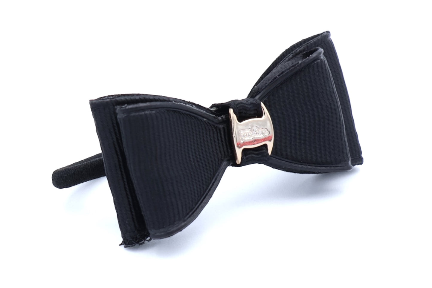 Kelly - Bow With Gold Motif On Black Hair Elastic, In Asst Bow Colors