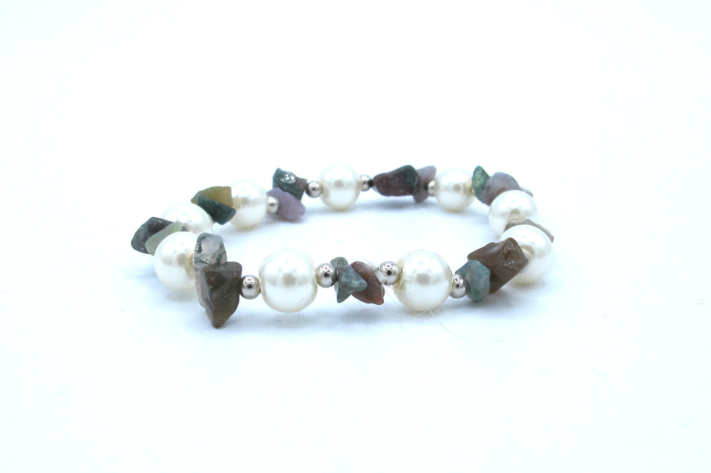 Joanna - Glass Pearl & Natural Stone bracelet