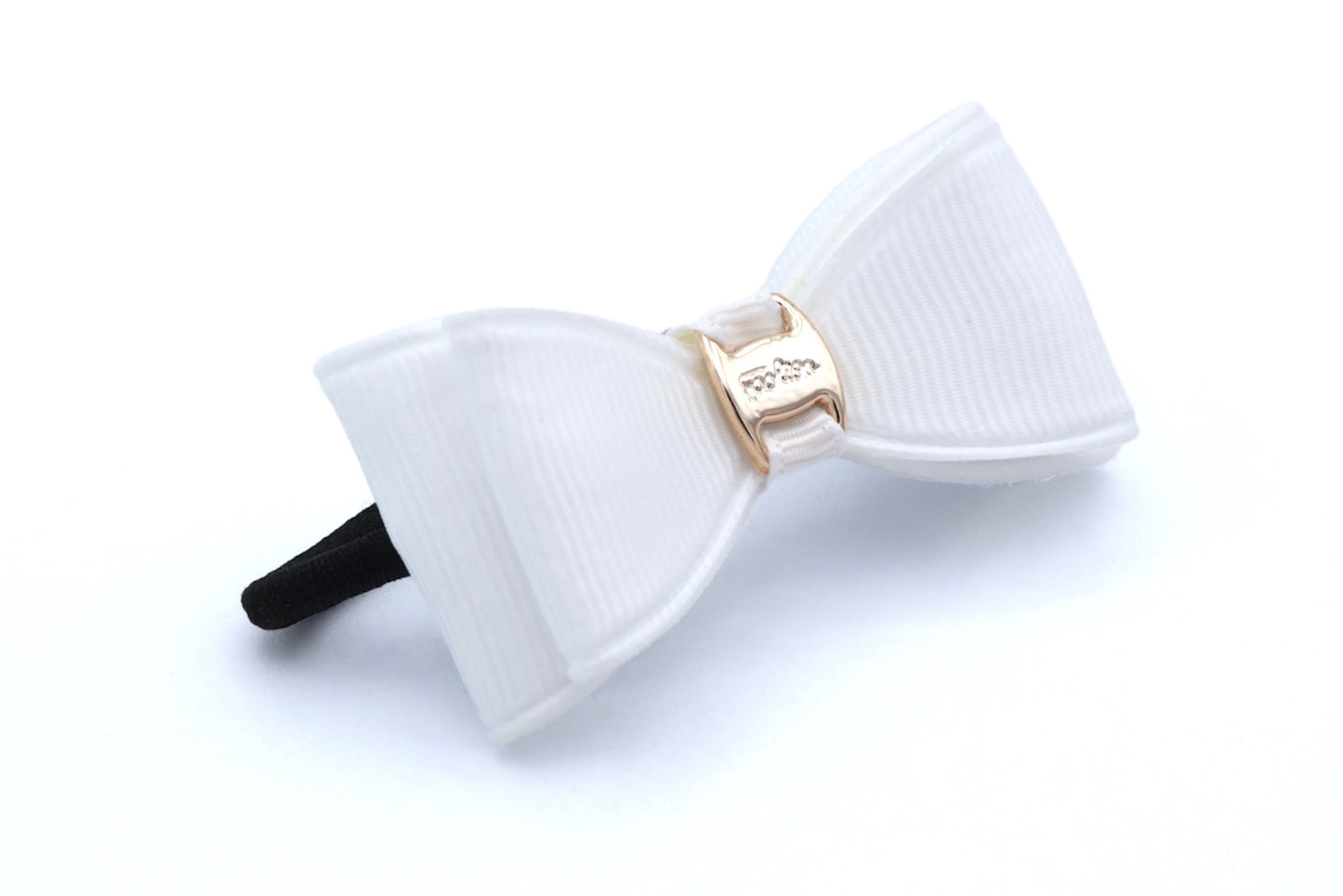 Kelly - Bow With Gold Motif On Black Hair Elastic, In Asst Bow Colors