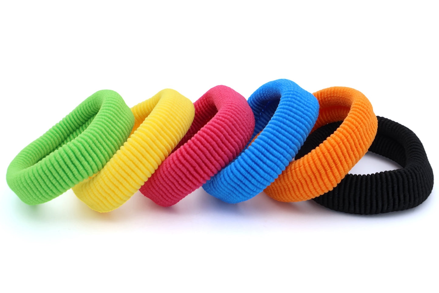 River - 6-Pak Thick Quality Ponytailers, Asst Colors