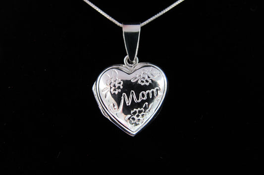 Mirabelle - Médaillon en argent sterling « Je t'aime maman » sur une chaîne en argent sterling