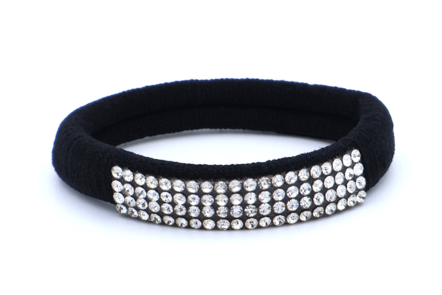 Alara- 2-Pak Rhinestone Studded Ponytailers, Black Only