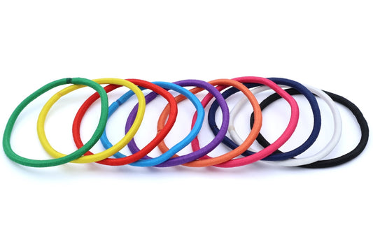 Corinne - 10-Pak Quality 10cm Length Hair Elastics, Asst Colors