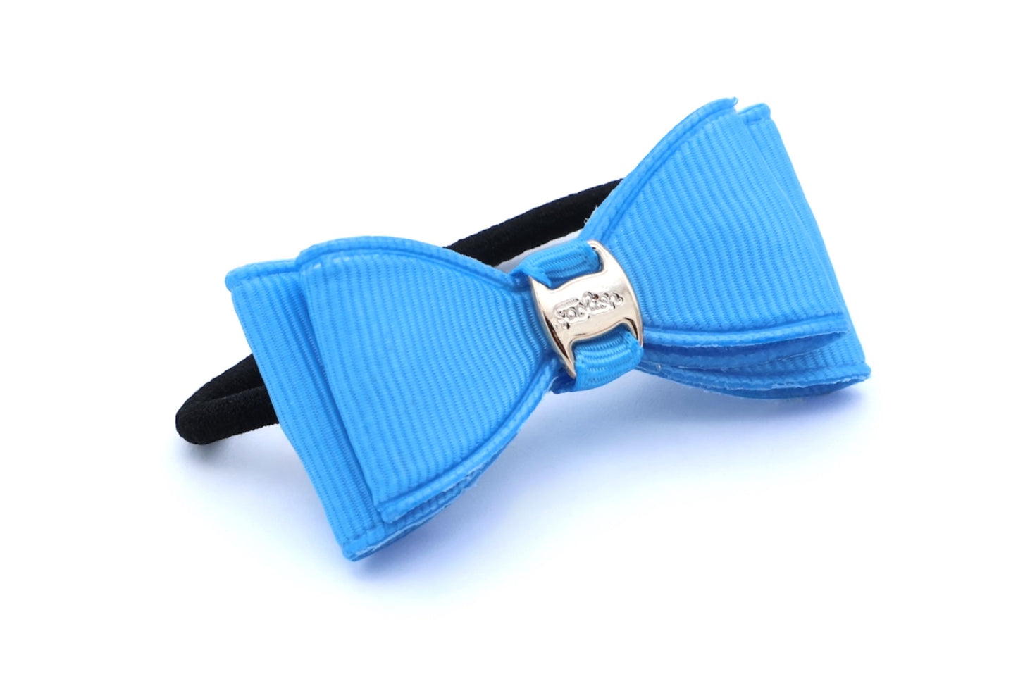 Kelly - Bow With Gold Motif On Black Hair Elastic, In Asst Bow Colors