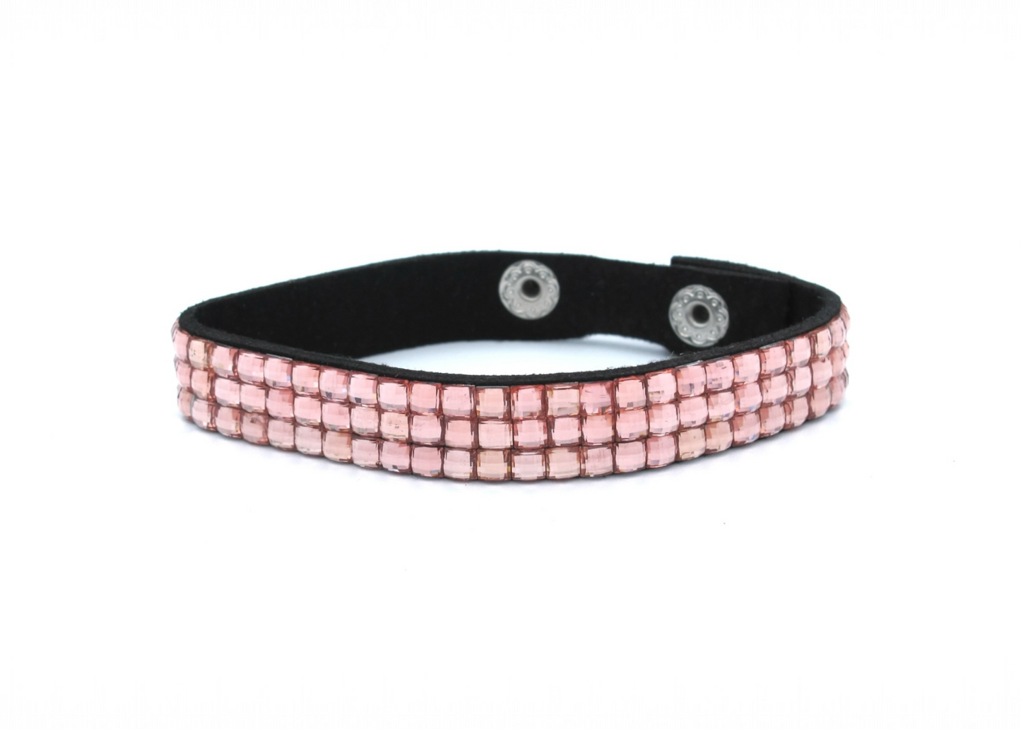 Bria - Bracelet tendance en pierre acrylique à 3 rangées avec taille réglable à 2 boutons-pression