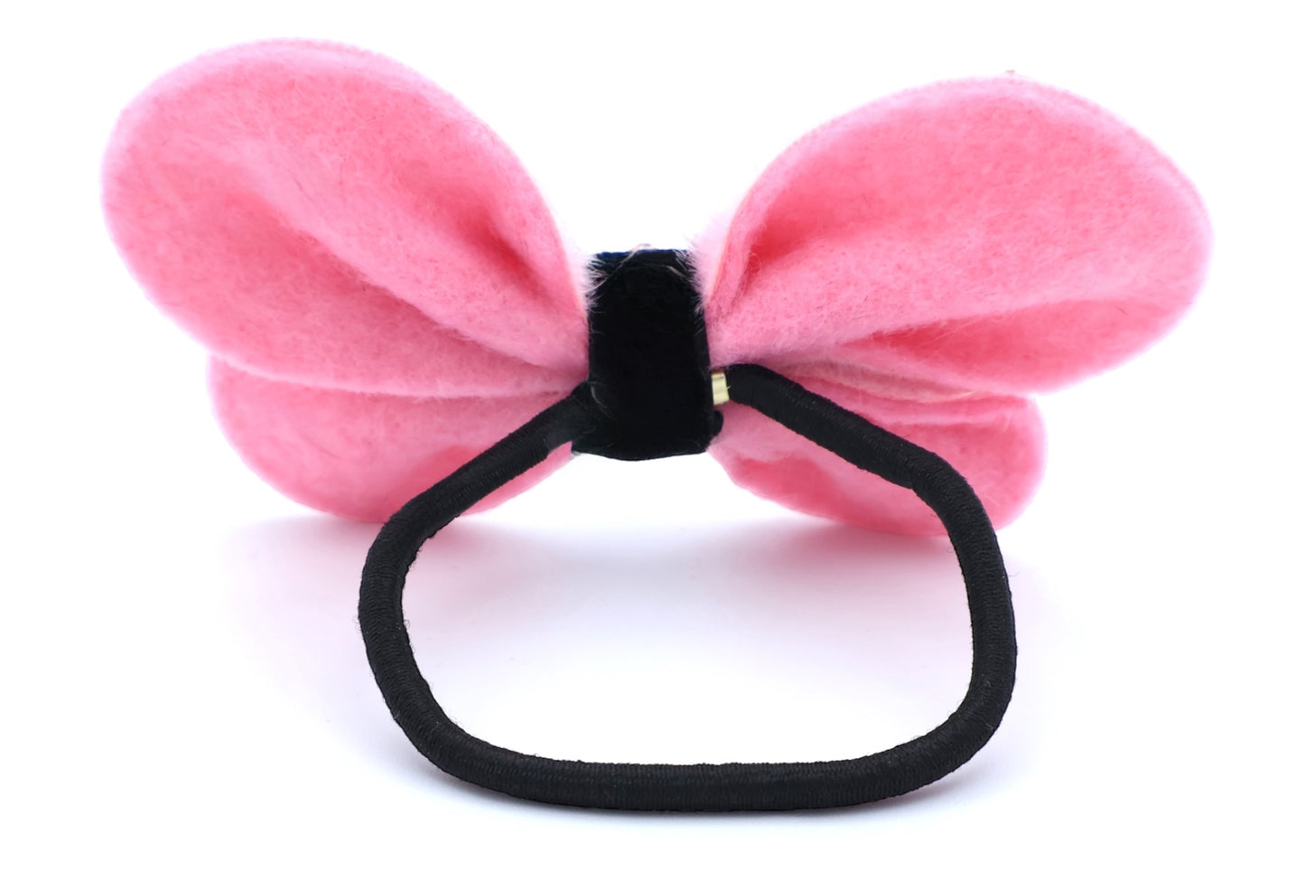 Vanessa - Furry Butterfly Shape With Black Hair Elastic & Acrylic Stones, Asst Butterfly Colors