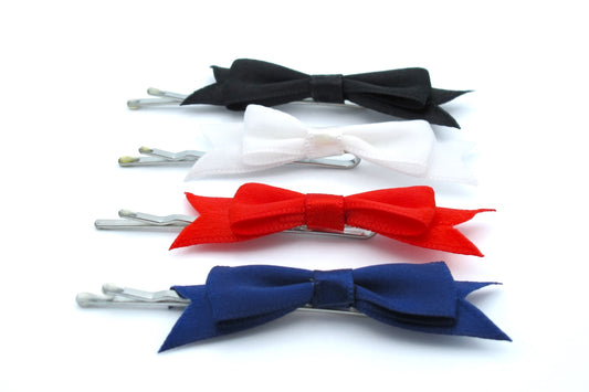 Zarah - 4-Pak Ribbon Bow On Bobby Pins, Asst Colors