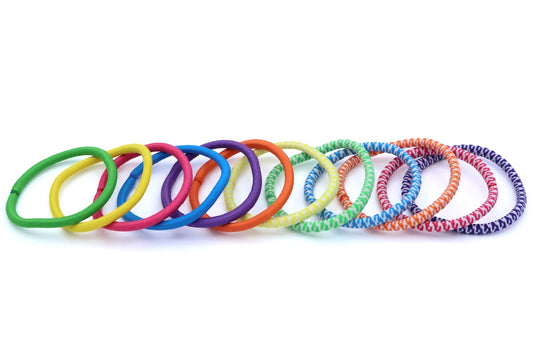 Kenzie - 12-Pak Solid Color + 2-Color Hair Elastics, Asst Colors