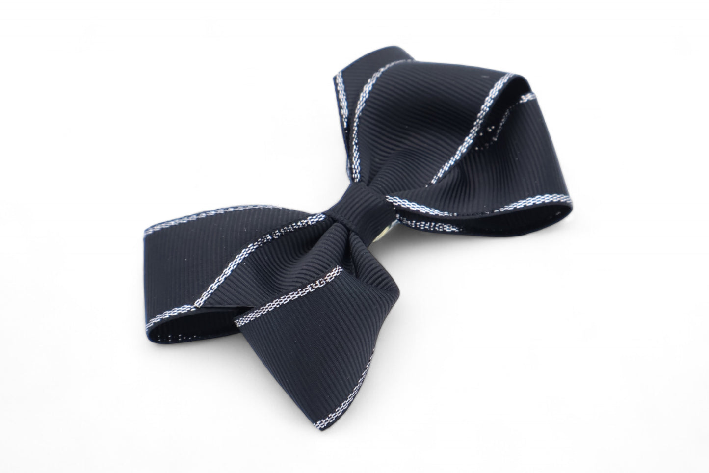 Erica - Ribbon Bow With Duck Clip & Silver Border, Asst Colors