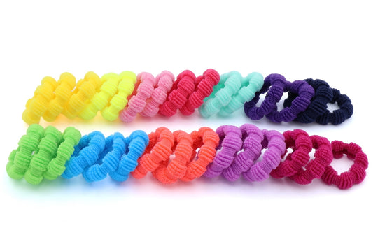 Donna - 30-Pak Kids Ribbed Ponytailers In Asst Colors