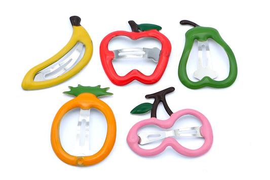 Kaila - 5-Pak Fruit Shaped Hair Clips, Asst Colors