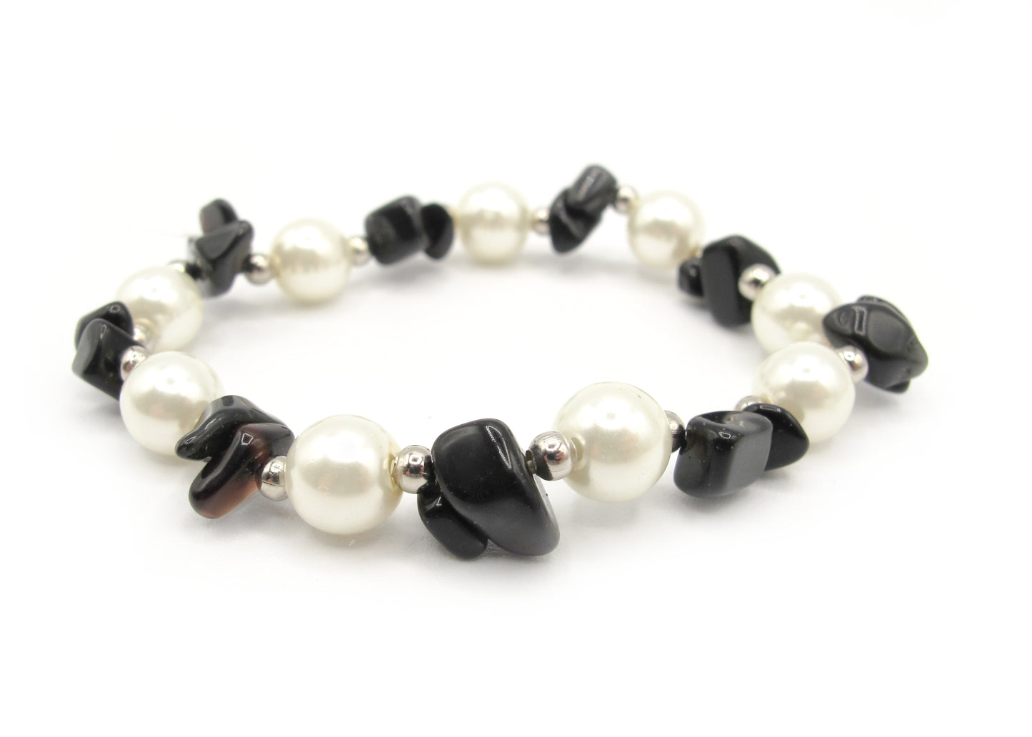 Joanna - Glass Pearl & Natural Stone bracelet