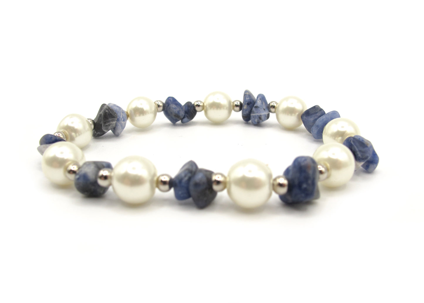 Joanna - Glass Pearl & Natural Stone bracelet