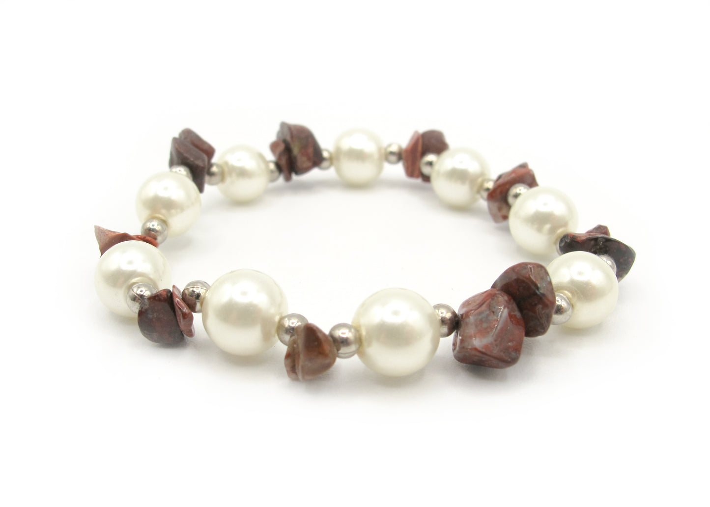 Joanna - Glass Pearl & Natural Stone bracelet