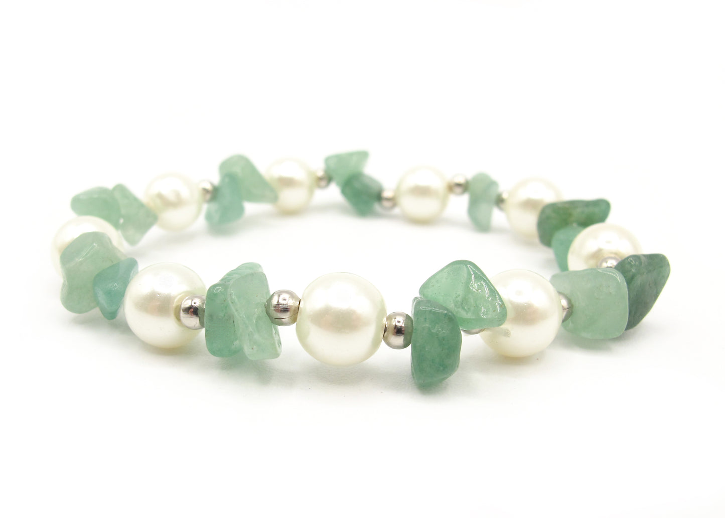 Joanna - Glass Pearl & Natural Stone bracelet