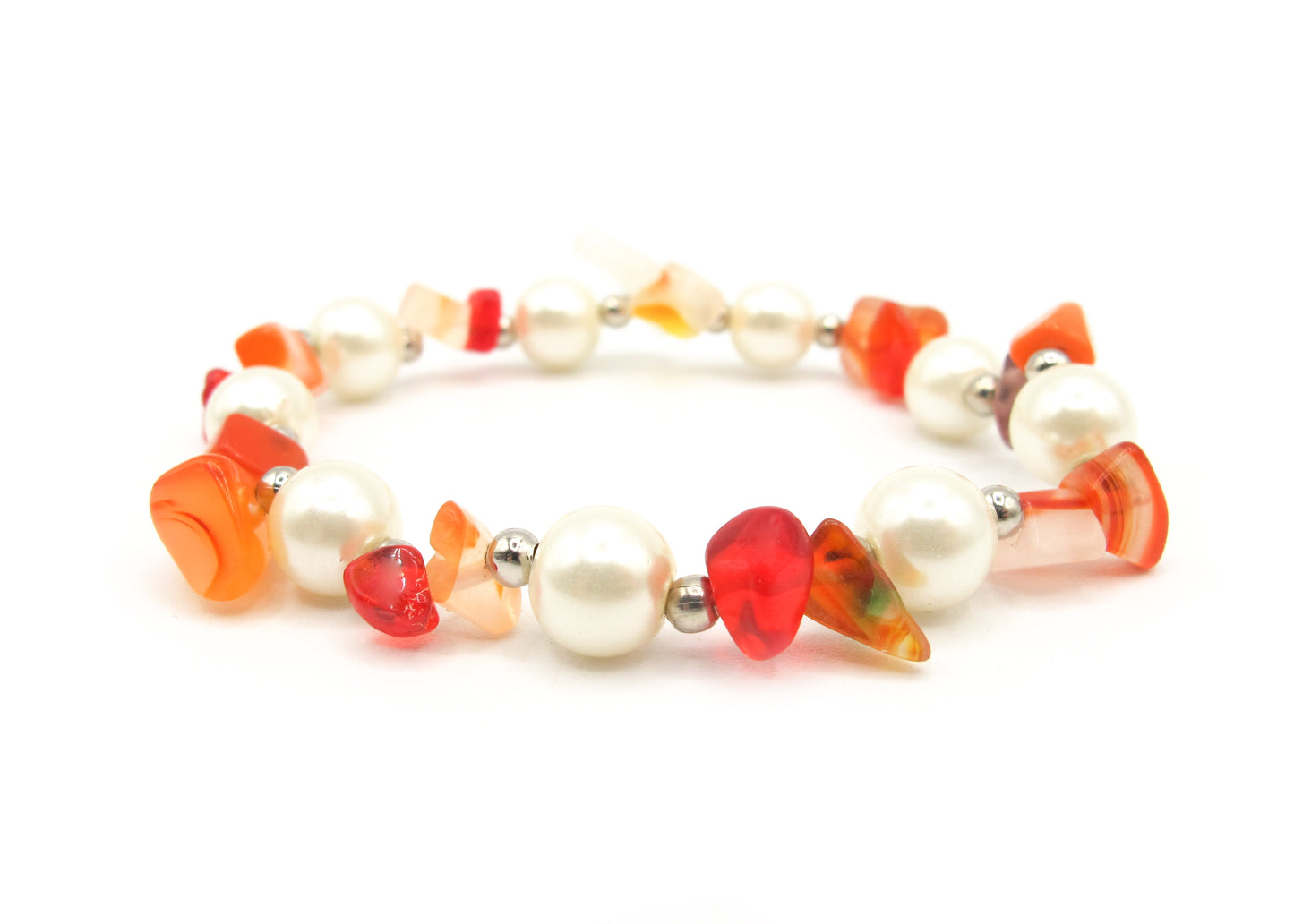 Joanna - Glass Pearl & Natural Stone bracelet