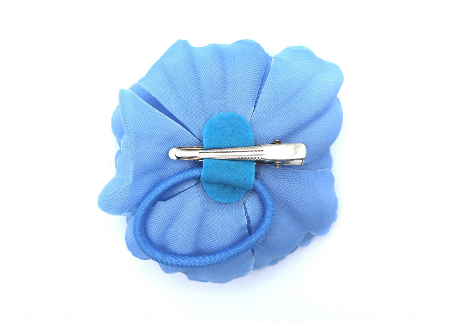 Flor - Large Fabric hair flowers with hair clip and matching color hair elastic