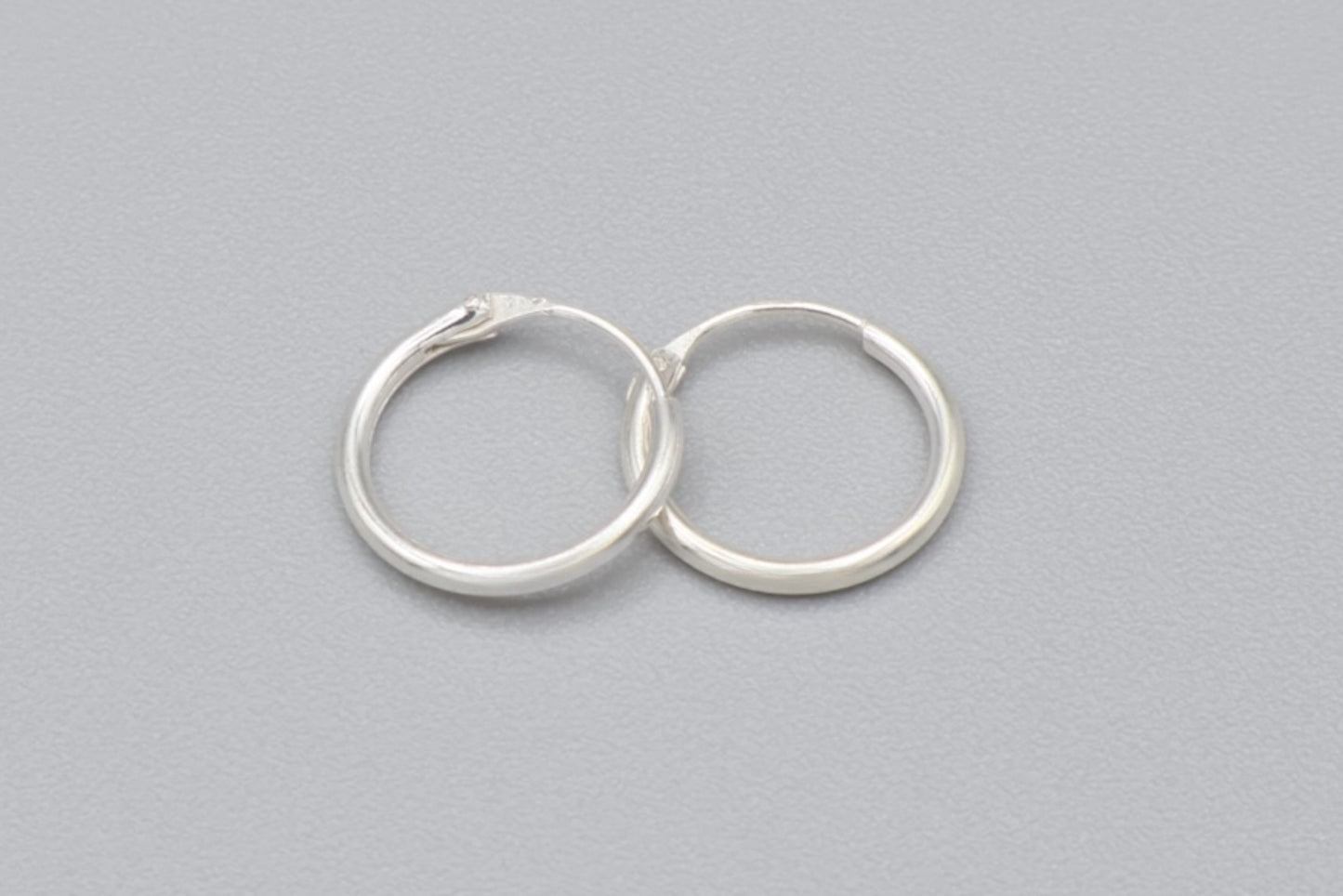 Lina - 12mm .925 Sterling Silver Sleeper Hoops, 1 pair (2pcs)