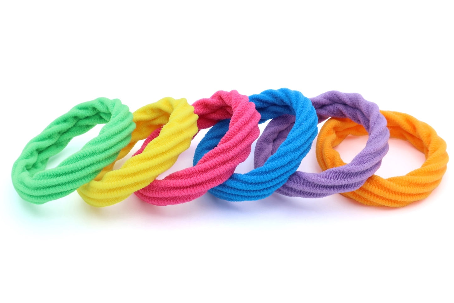 Sharon - 6-Pak Twirly Motif Ponytailers, Asst Colors