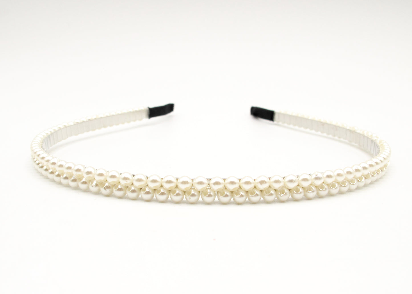 Haya - Metal Hairband With 2-Rows Of Pearls