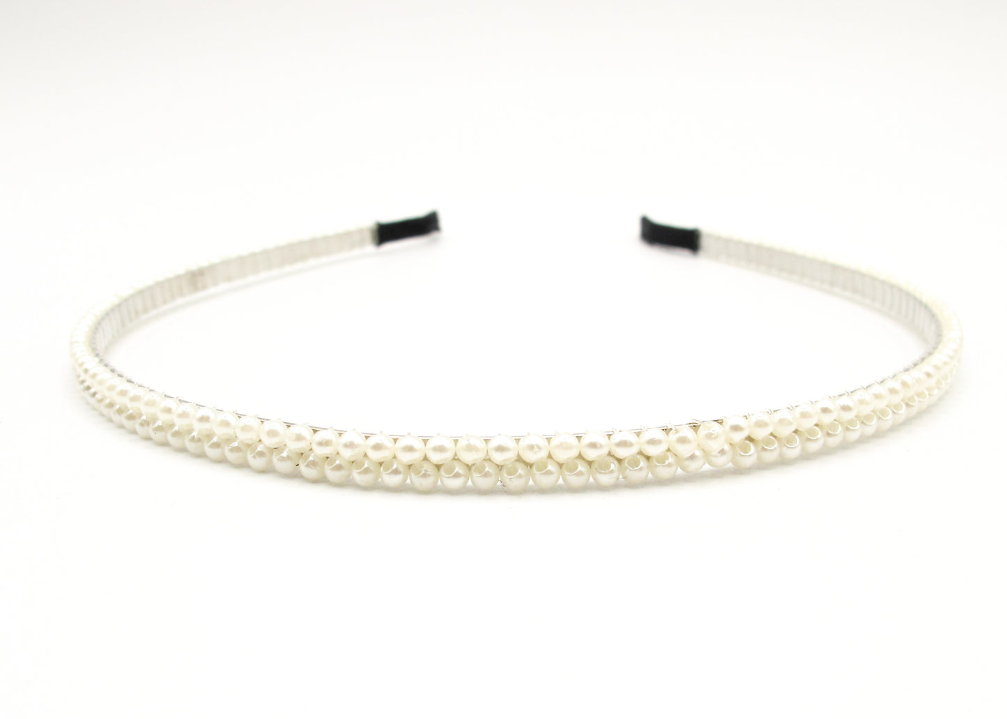 Haya - Metal Hairband With 2-Rows Of Pearls