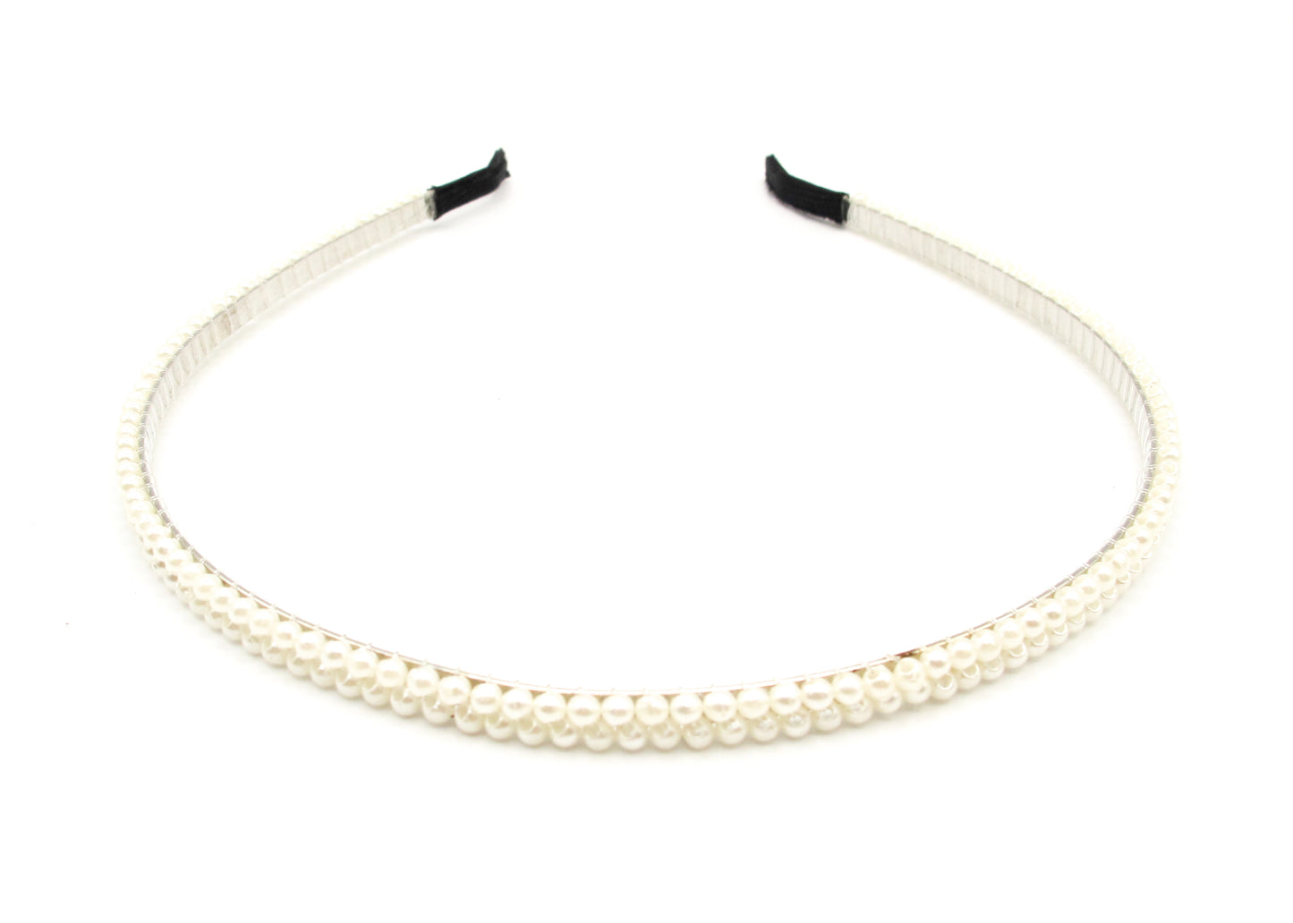 Haya - Metal Hairband With 2-Rows Of Pearls