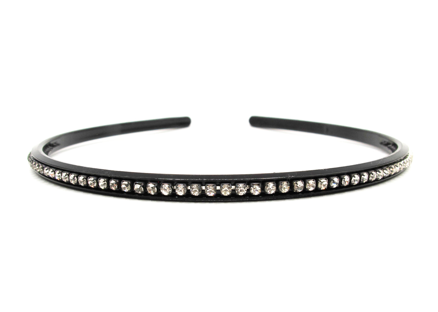 Hudson - Black Plastic Hairband with rhinestones