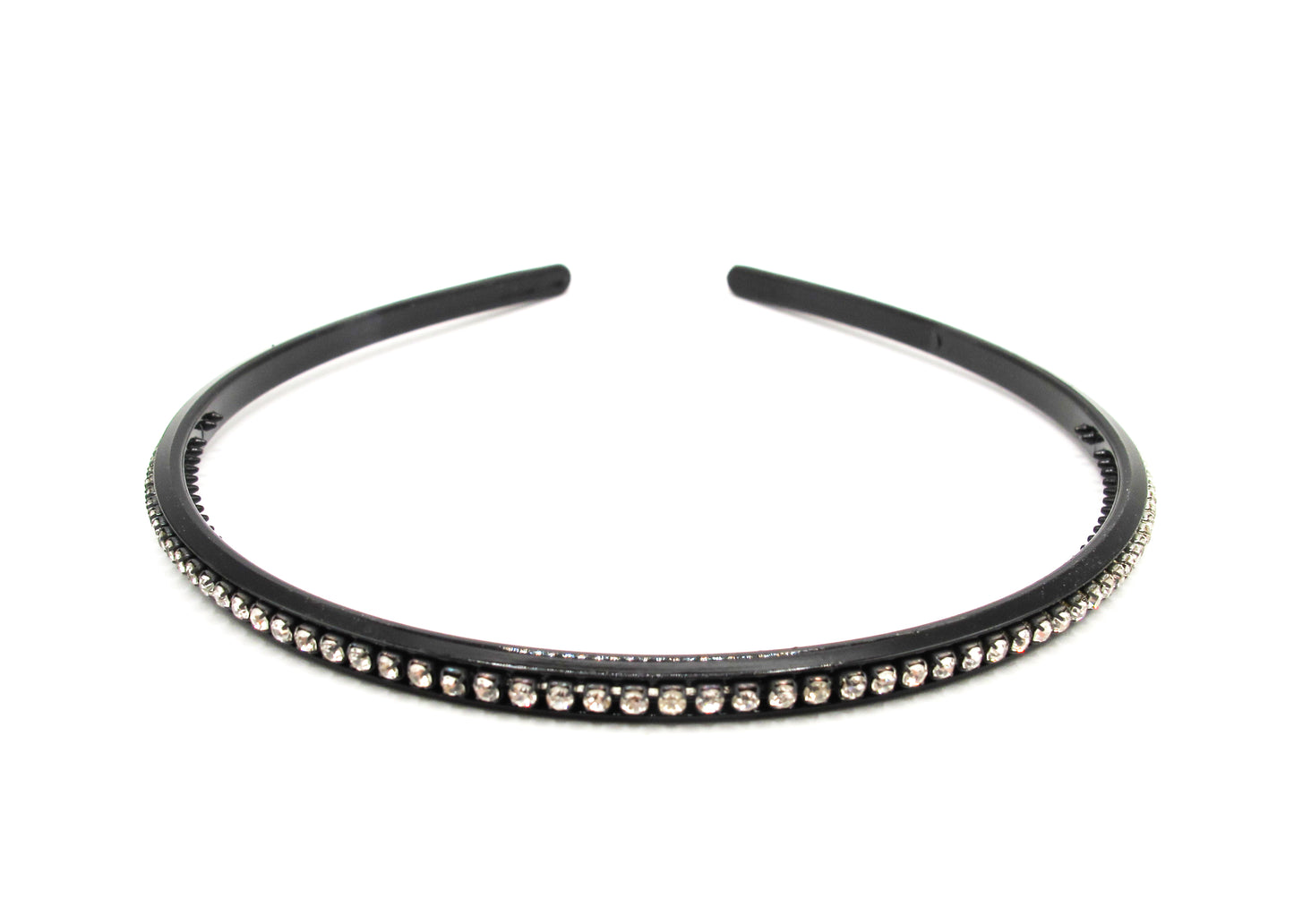 Hudson - Black Plastic Hairband with rhinestones