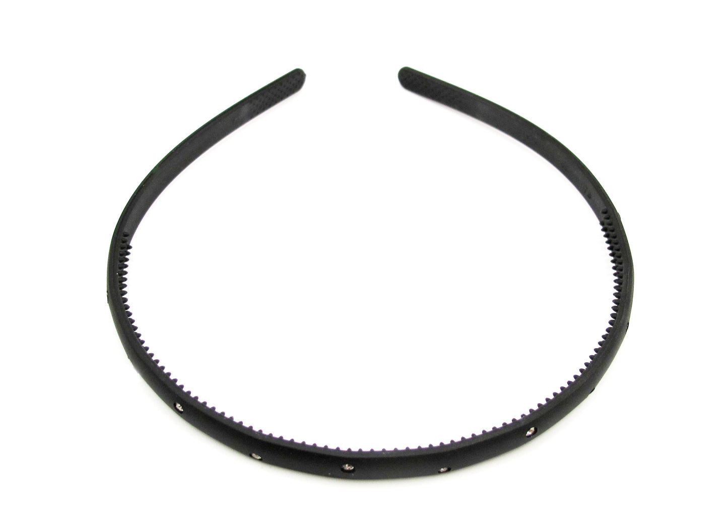 Honor - Matte black hairband sprinkled with rhinestones