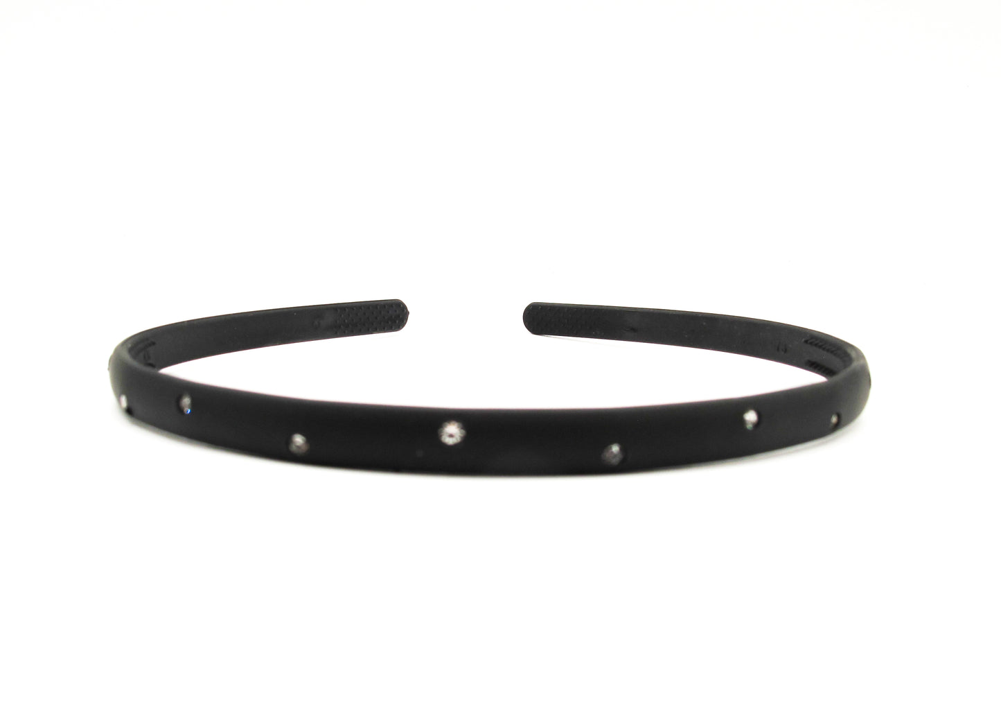 Honor - Matte black hairband sprinkled with rhinestones