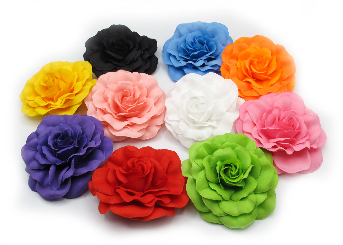 Fiorella - Large Hair Flowers with hair clip and matching color hair elastic