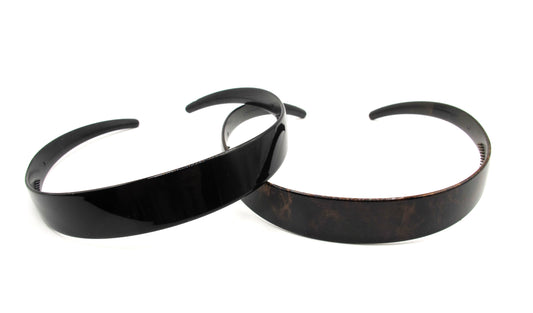 Haddie - 2 pack slick solid plastic hairbands with curved edges