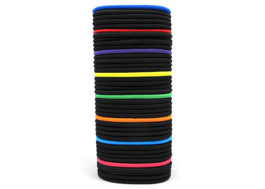 Riley- 80-Pak 4MM no metal high quality Hair Elastics - 8 Asst Colors