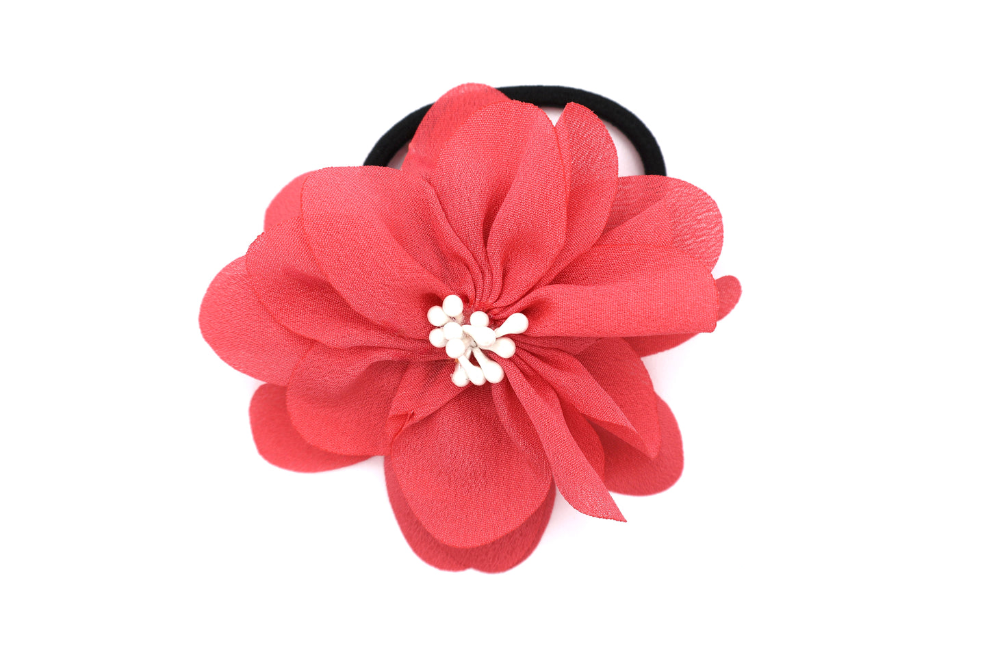 Farah - Soft Fabric flowers with hair clip + black hair elastic