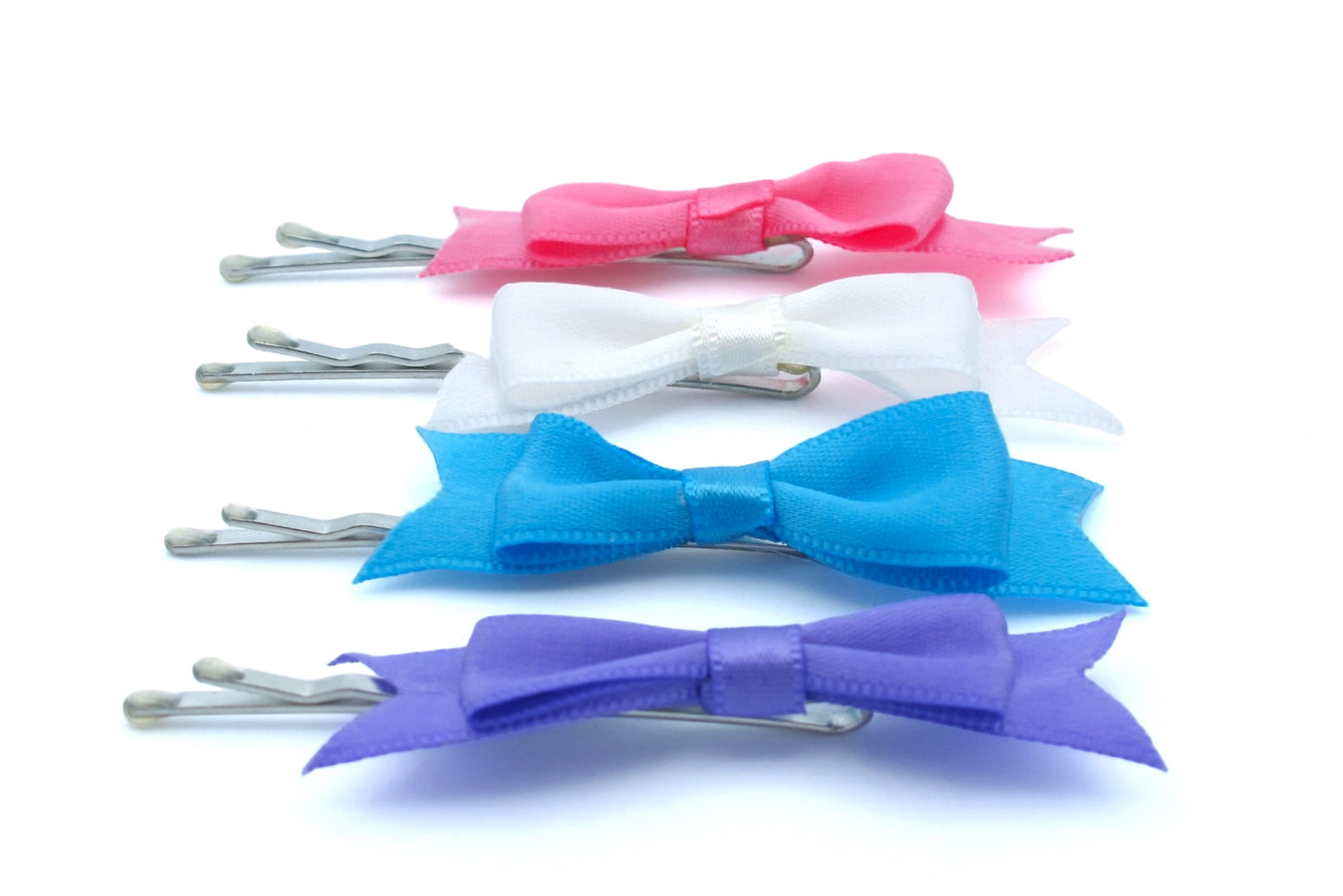 Zarah - 4-Pak Ribbon Bow On Bobby Pins, Asst Colors