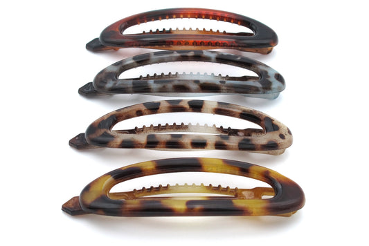 Georgia - Oval high quality barrettes in 4 beautiful finishes