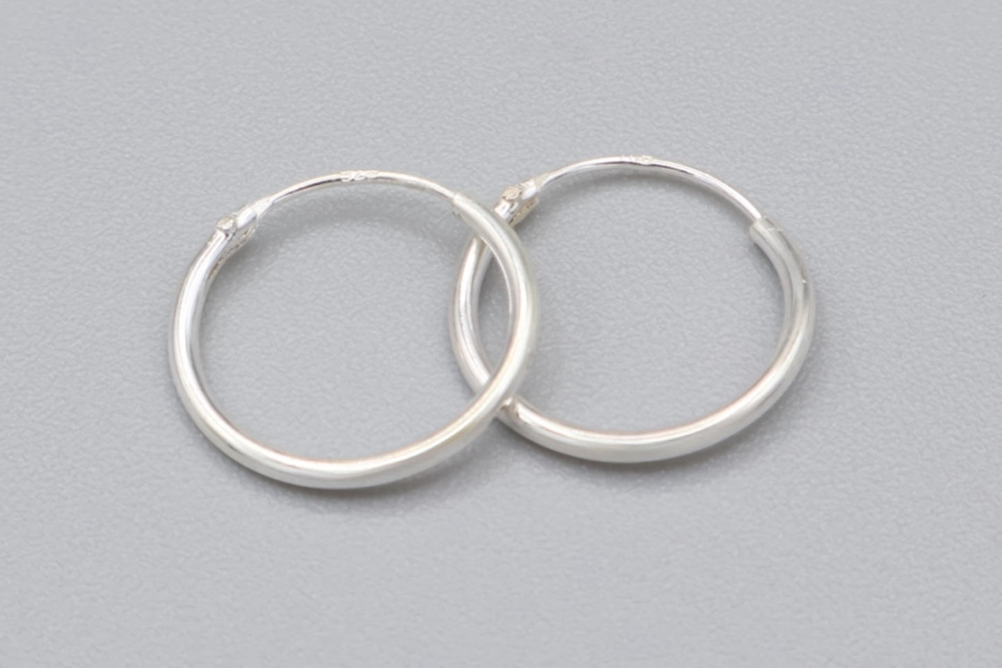 Katie - 14mm .925 Sterling Silver Sleeper Hoops, 1 Pair (2pcs)