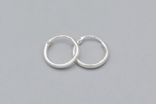 Sasha - 10mm .925 Sterling Silver Sleeper Hoops, 1 Pair (2pcs)