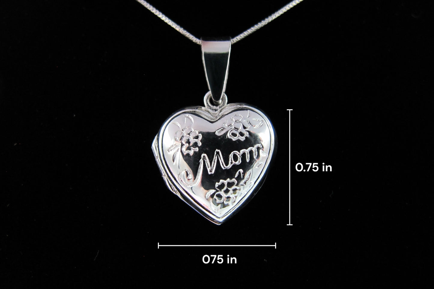 Mirabelle - Médaillon en argent sterling « Je t'aime maman » sur une chaîne en argent sterling