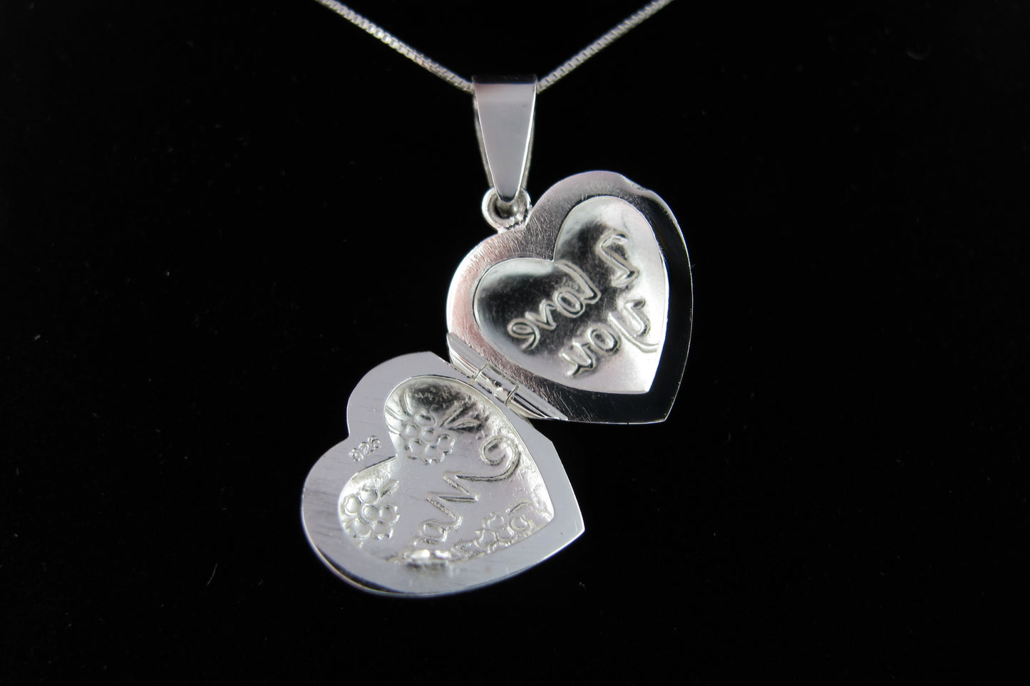 Mirabelle - Médaillon en argent sterling « Je t'aime maman » sur une chaîne en argent sterling