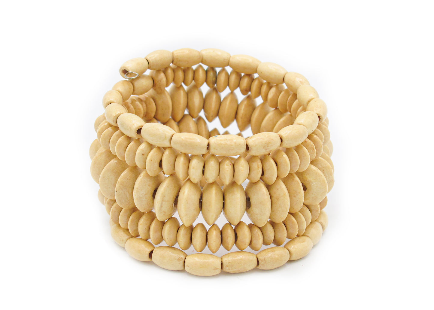 Jayla - 5-Row Wood Beaded Spiral Bracelet