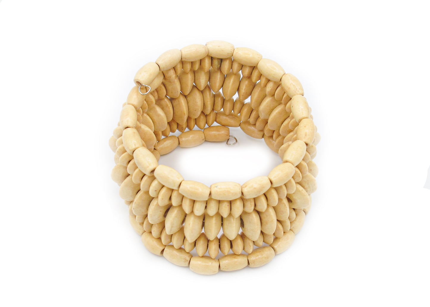 Jayla - 5-Row Wood Beaded Spiral Bracelet