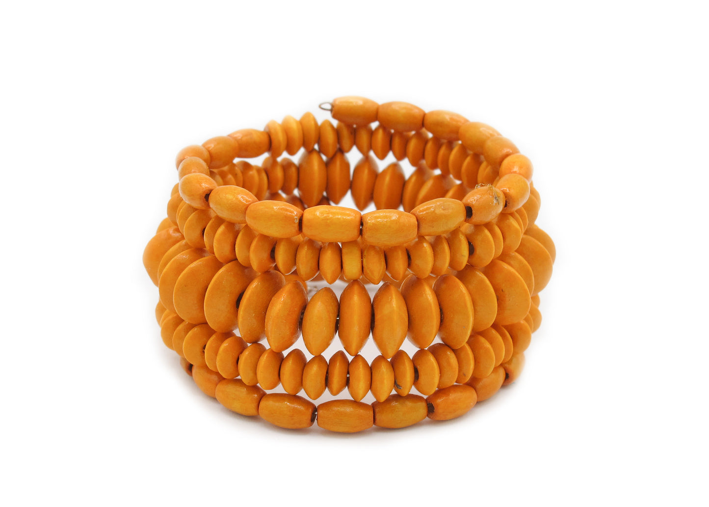 Jayla - 5-Row Wood Beaded Spiral Bracelet