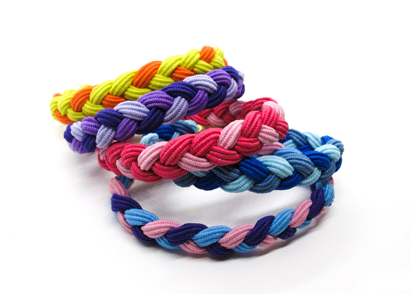 Elia - Lot de 5 élastiques tressés multicolores pour cheveux