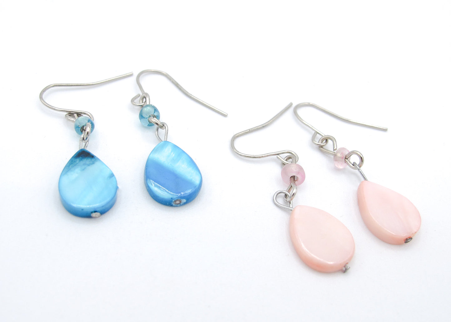 Jessie- 2 pairs Mother of Pearl Teardrop Earrings