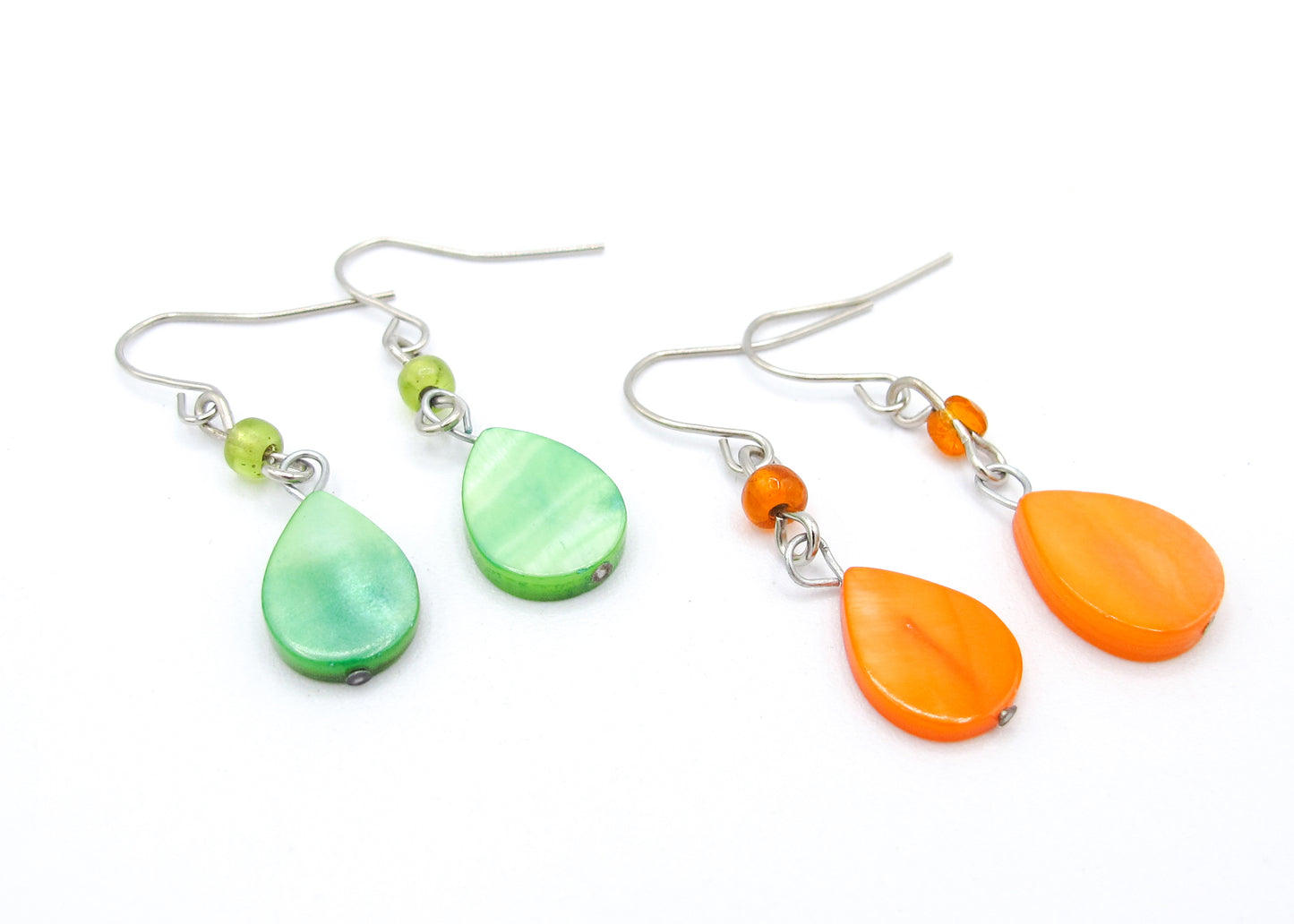 Jessie- 2 pairs Mother of Pearl Teardrop Earrings